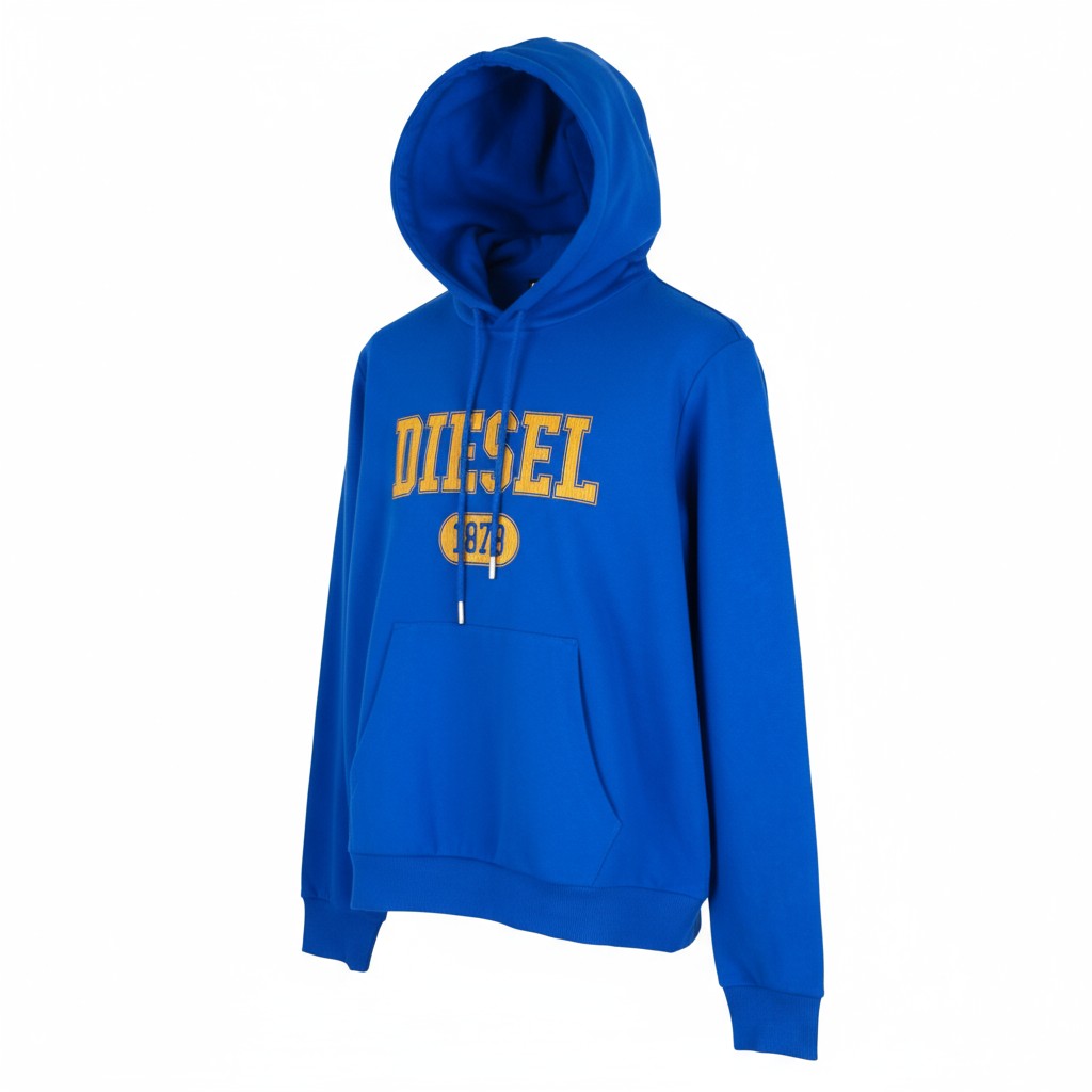 DIESEL S-Ginn-Hood-K25 Mens Hoodie L Blue Oversizedd Pullover Kangaroo RRP125