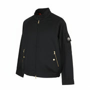 DIESEL J-Harry Men Jacket M Black Band Neck Pockets Plaid Lined RRP€350