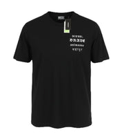 DIESEL T-Just-B59 Men T-Shirt M Black Short Sleeve Crew Neck Tricot Recycled