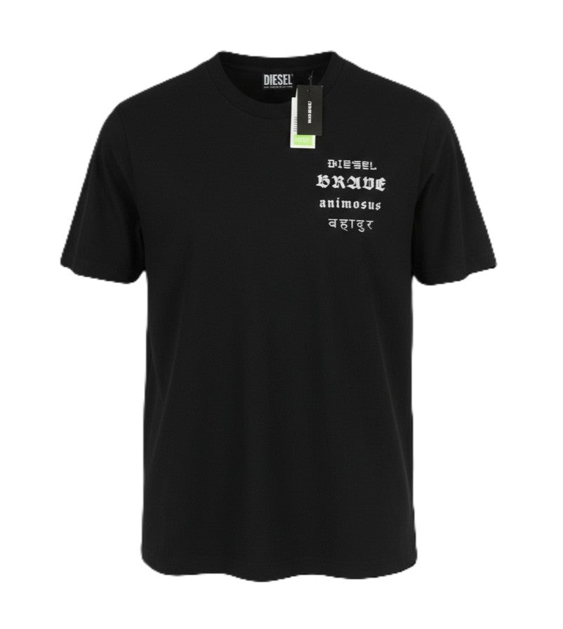 DIESEL T-Just-B59 Men T-Shirt M Black Short Sleeve Crew Neck Tricot Recycled