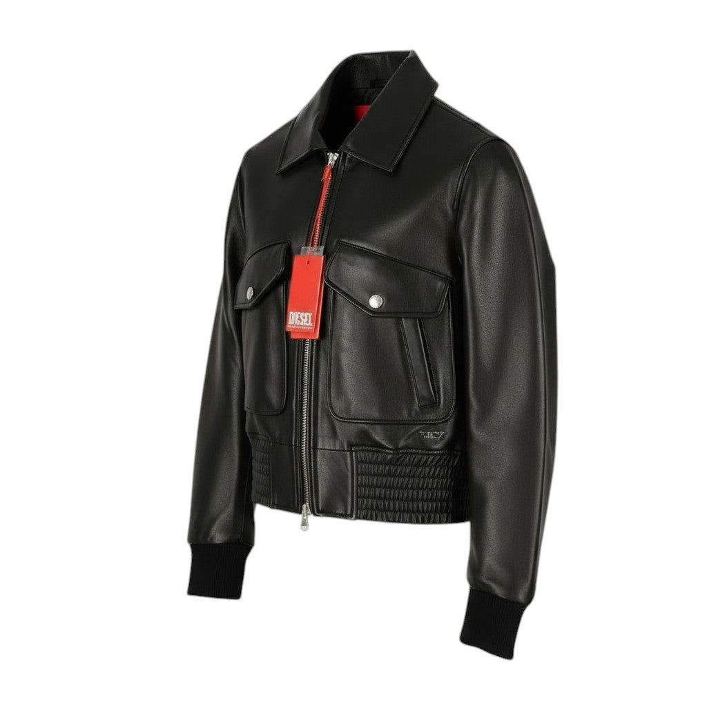 DIESEL G-Feijoa Womens Jacket S Black Coated Insulated  Neck Lined RRP395