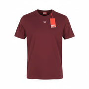 DIESEL T-Diegor-D Men T-Shirt L Burgundy Short Sleeved Crew Neck Tricot Cotton