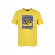 DIESEL T-Diegor-K50 Men T-Shirt M Yellow Short Sleeved Crew Neck Tricot Cotton