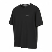CALVIN KLEIN Men T-Shirt M Black Short Sleeve Tricot Stretch Crew Neck Logo