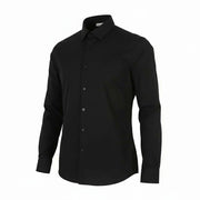 CALVIN KLEIN Poplin Stretch Slim Men Formal Shirt 42 16 1/2 XL Black Button-Up