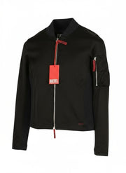 DIESEL T-Opuntia Women's Jacket S Black Full Zip Patch Pocket Bomber RRP€250