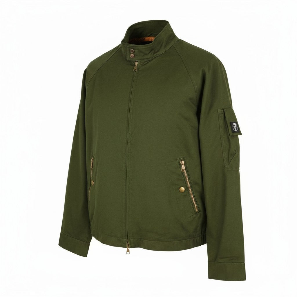 DIESEL J-Harry Men Jacket L Green Band Neck Pockets Plaid Lined  RRP€350