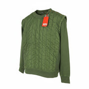 DIESEL S-Holty Men Sweatshirt L Green Pullover Padded Quilted Crew Neck RRP225