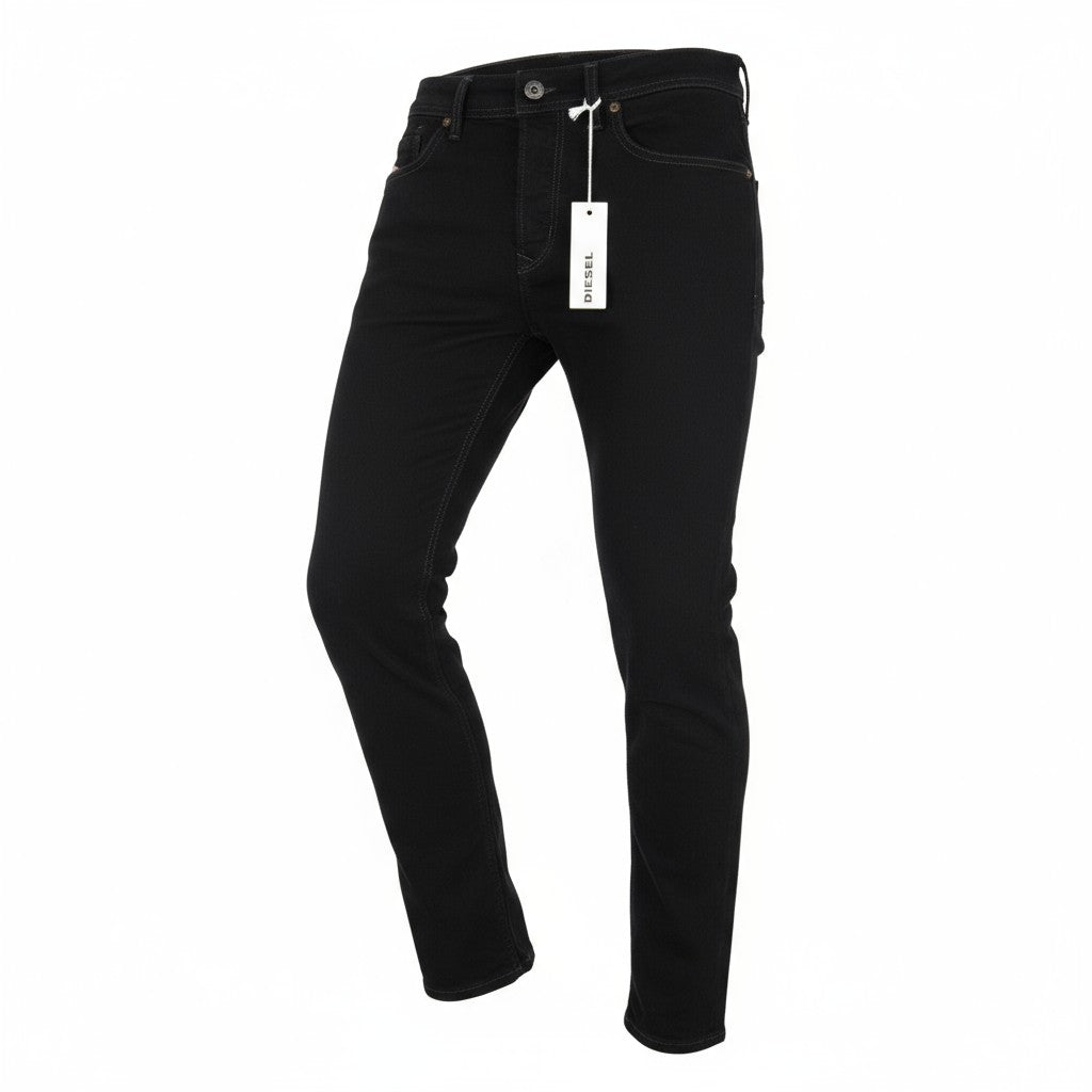 DIESEL Waykee 0886Z W29/L32 Men Jeans Straight Fit Stretchy Black Plain Denim