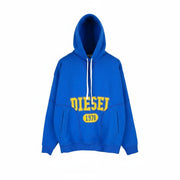 DIESEL S-Muster Mens Hoodie L Blue Oversized Pullover Hooded Pocket RRP150