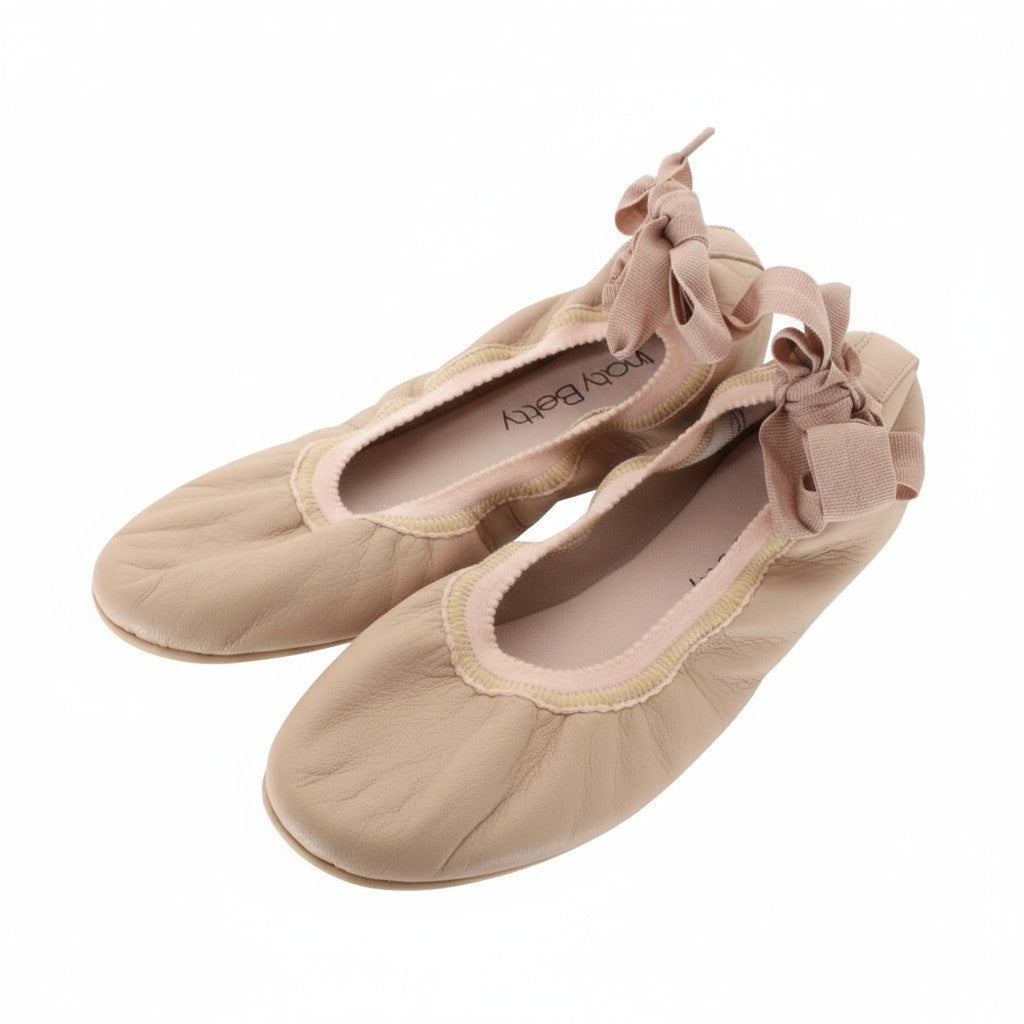 SWEATY BETTY Prima Ballet Flat Women Shoes EU38 (5) Pink Leather Ballet Style