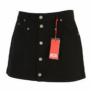 DIESEL O-Beige Women`s Skirt W27 Black Twill Buttoned Pockets  Mini RRP150