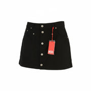 DIESEL O-Beige Women`s Skirt W29 Black Twill Button Fly Pockets Mini RRP150