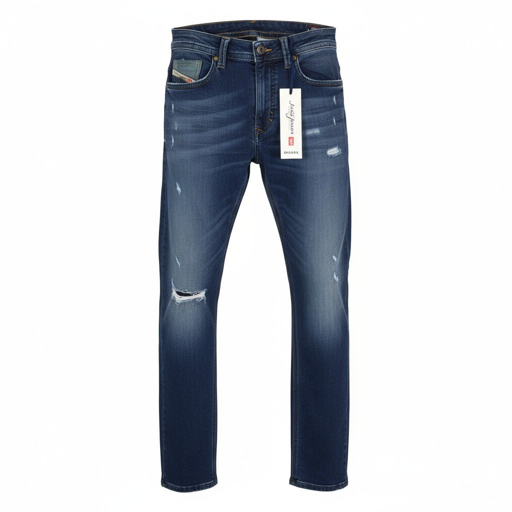 DIESEL Thavar-NE 0662L Men Jeans W28 Sweat Jogg Slim  Blue Stretchy Distressed