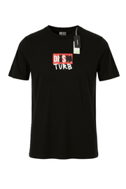 DIESEL T-Diegos-B10 Men T-Shirt XL Black Short Sleeve Crew Neck  Tricot