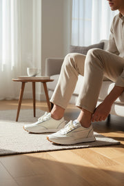 DIESEL S-Racer LC Mens Sneakers EU42 White Suede Leather RRP195 Trainers