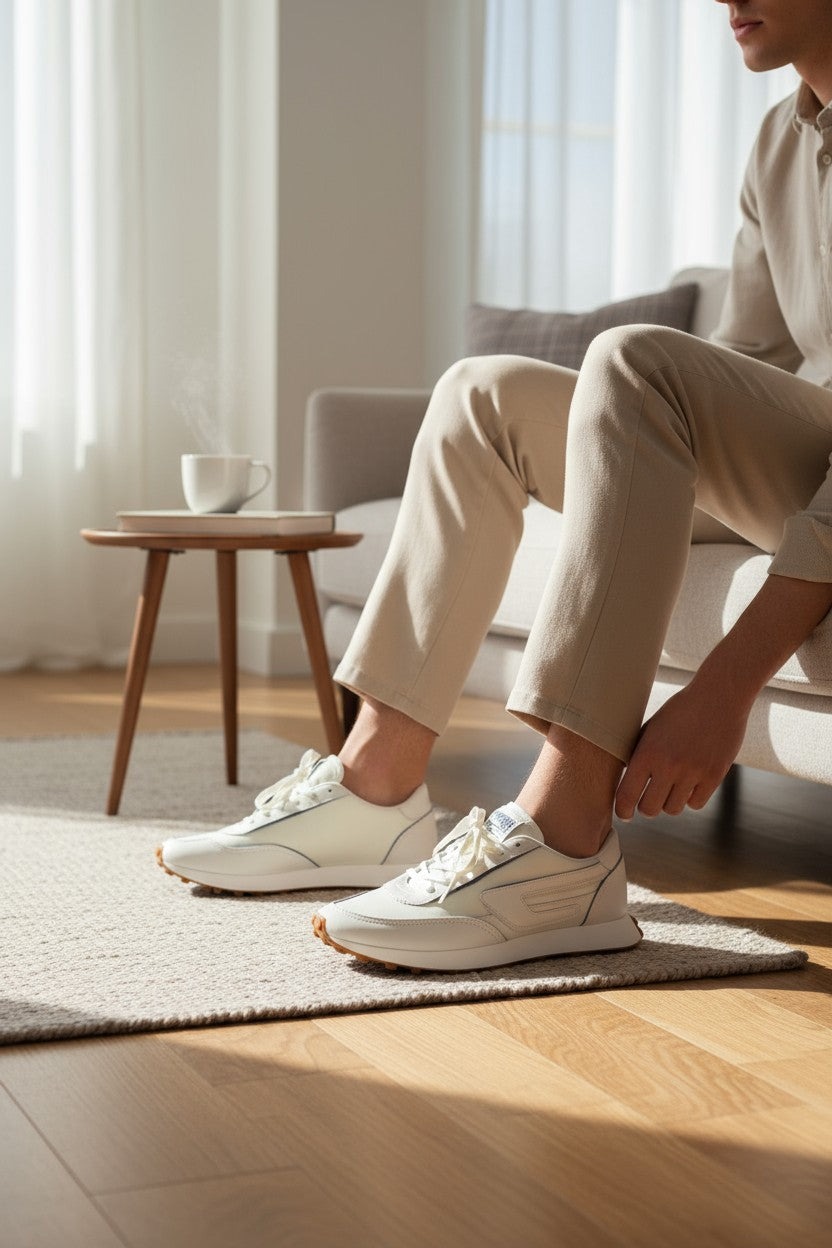 DIESEL S-Racer LC Mens Sneakers EU42 White Suede Leather RRP195 Trainers