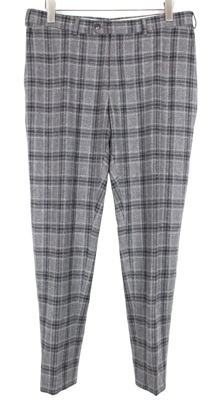 SUITSUPPLY Lazio Men`s Suit UK38S Slim Grey Wool Cashmere Silk Checked Lined