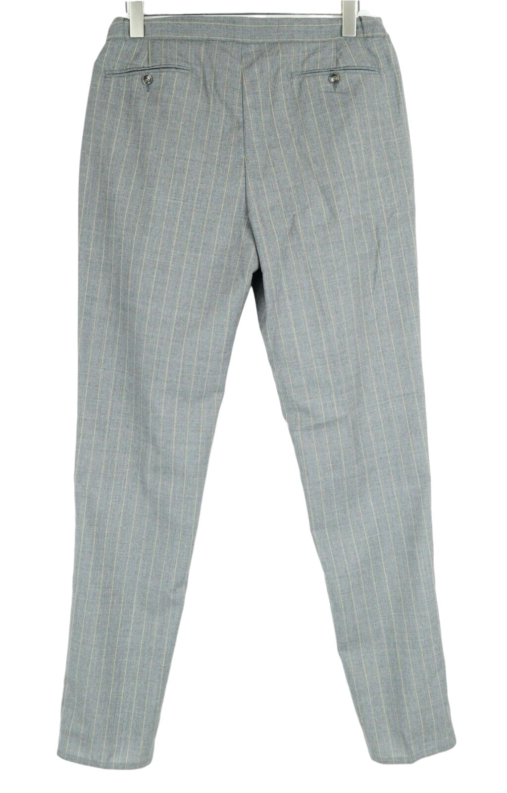 SUITSUPPLY Havana Patch Suit Mens UK38R Grey Slim 2 Pc Wool Lined Stripe