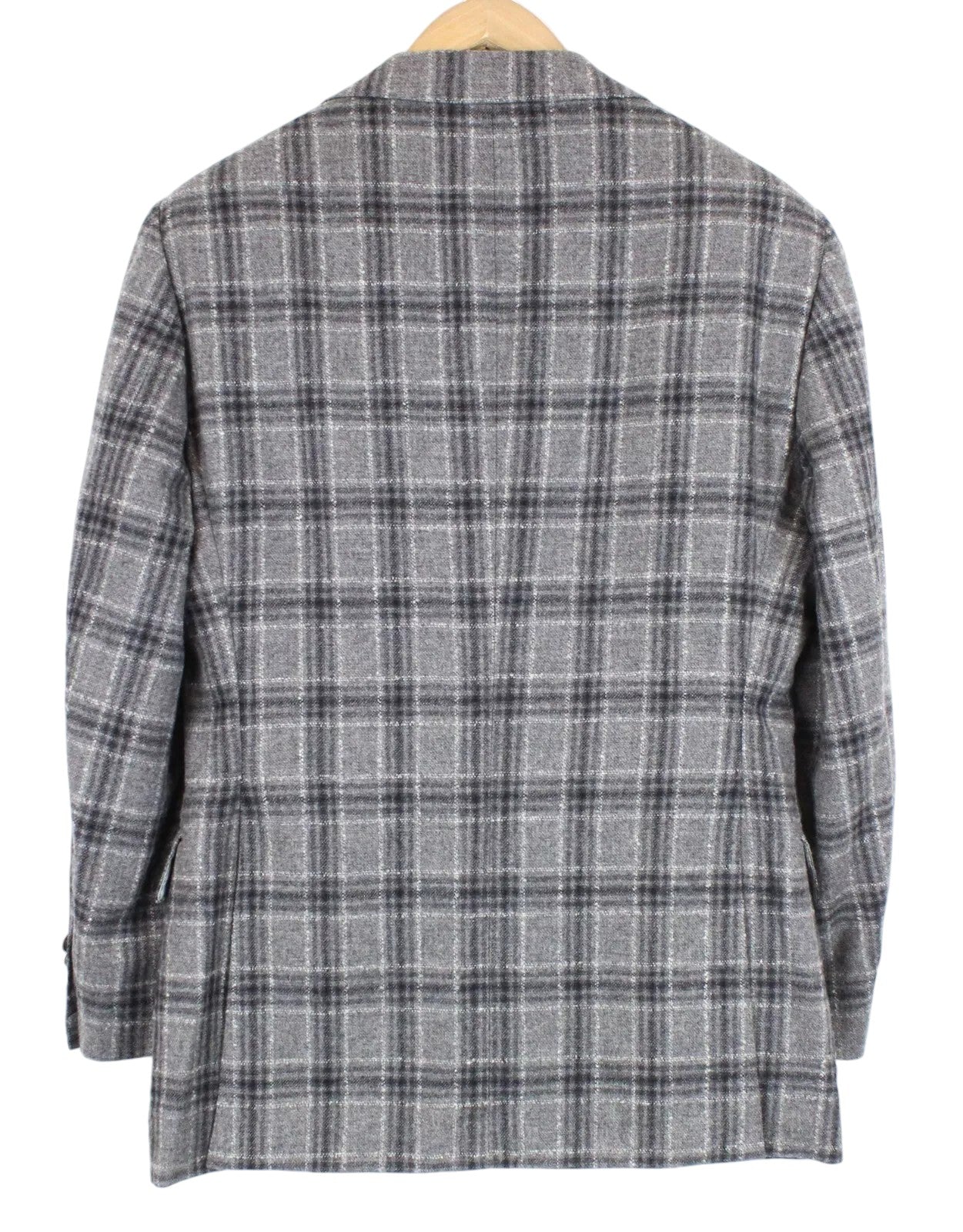 SUITSUPPLY Lazio Men`s Suit UK38S Slim Grey Wool Cashmere Silk Checked Lined