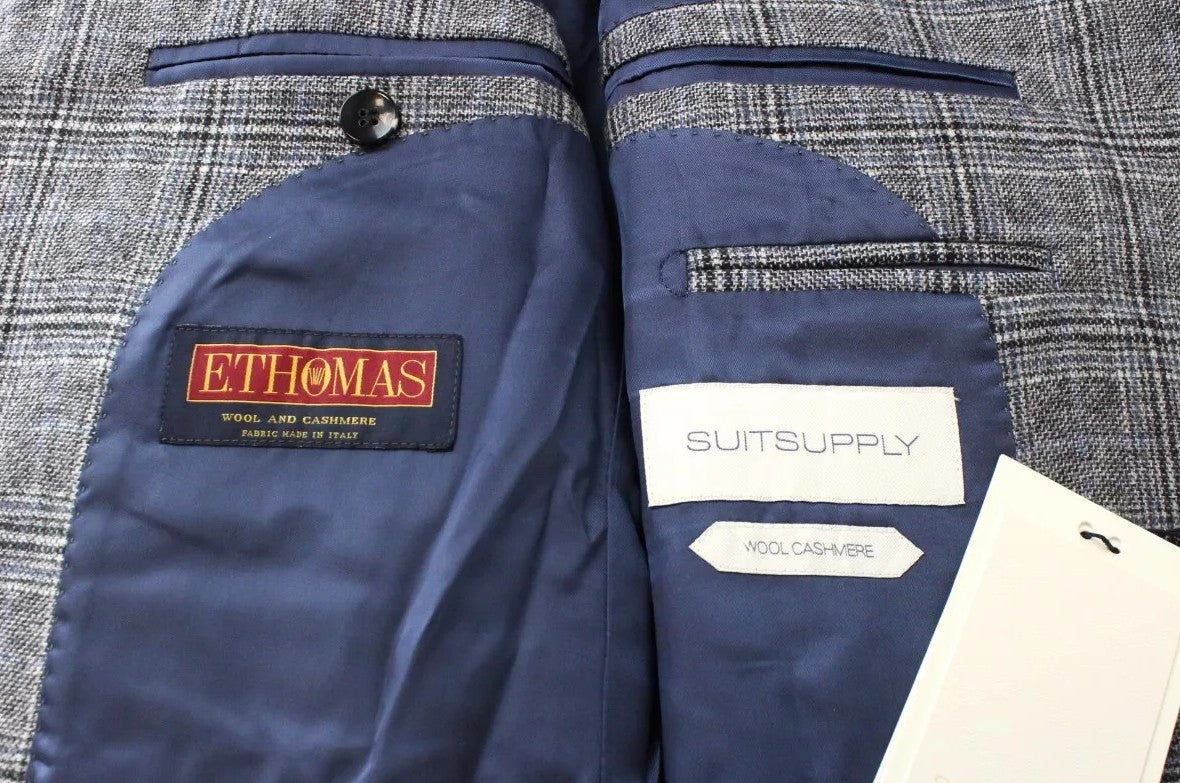 SUITSUPPLY Havana Men's Suit UK36S Wool Cashmere Checked Slim 2-Piece