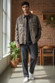 DIESEL S-U24 Men Jacket XL Windbreaker Snap Buttons Coated Neck RRP€275