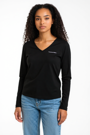 TUCANO URBANO T-TU Lady Women T-Shirt XS Black Jersey Pullover V Neck