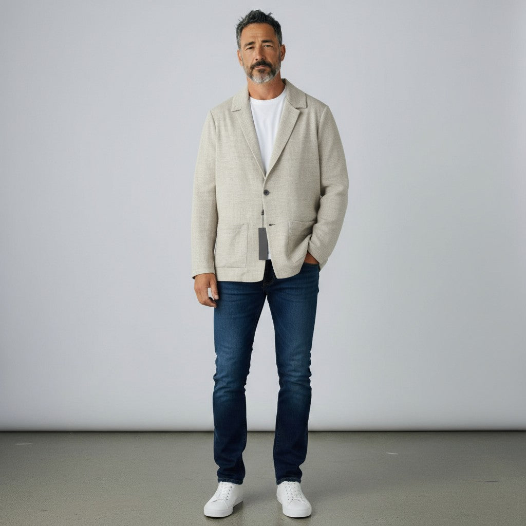 ANTONY MORATO Men Blazer L Light Brown Single-Breasted Notch Lapel Button Up