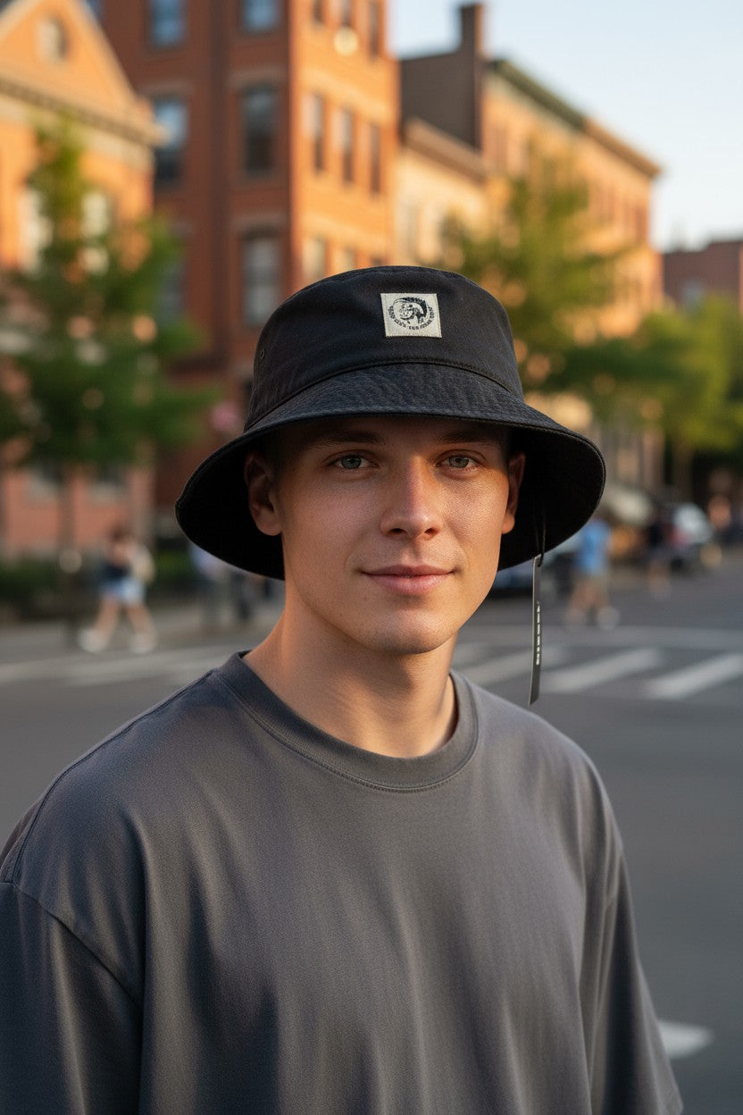 DIESEL D-Indig Men's Hat OS Black Bucket All Seasons Casual Patch  Dark RRP€100