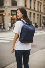 O BAG Women Bag OS Unisex Blue Round Zipper Front Double Handles Logos Backpack