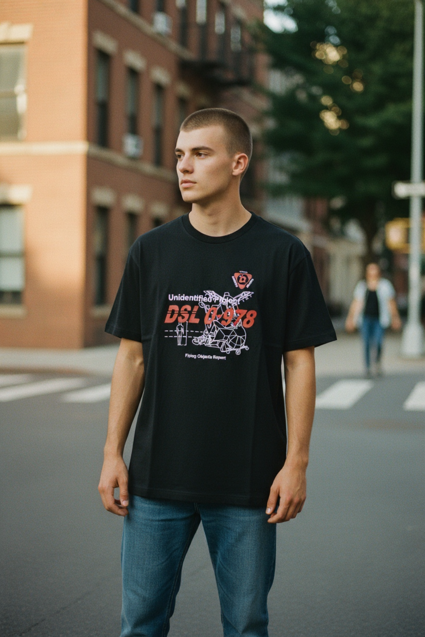 DIESEL T-Diegos-B82 Men T-Shirt L Black Tricot Stretchy Crew Neck Short Sleeved