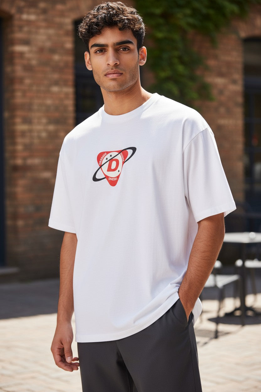 DIESEL T-Diegos-K24 Men's T-Shirt L White Short Sleeve Crew Neck Cotton Tricot