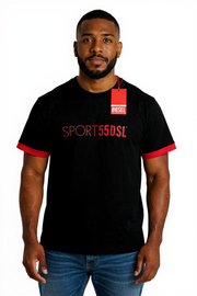 DIESEL Amtee-Crossoon-WT15 Men T-Shirt M Black 55DSL Sport Jersey Short Sleeved