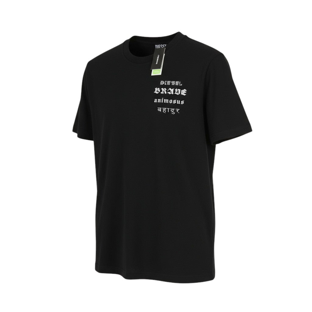 DIESEL T-Just-B59 Men's T-Shirt M Black Short Sleeve Crew Neck Tricot Recycled