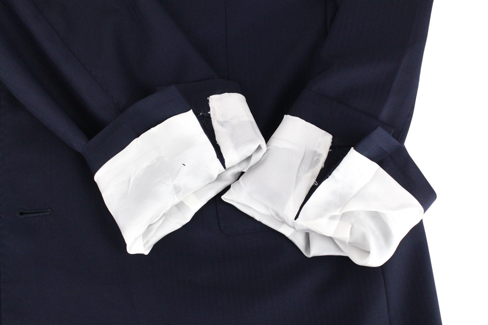 SUITSUPPLY La Spalla Men's UK36R Navy Wool Lined Double-Breasted 3-Piece