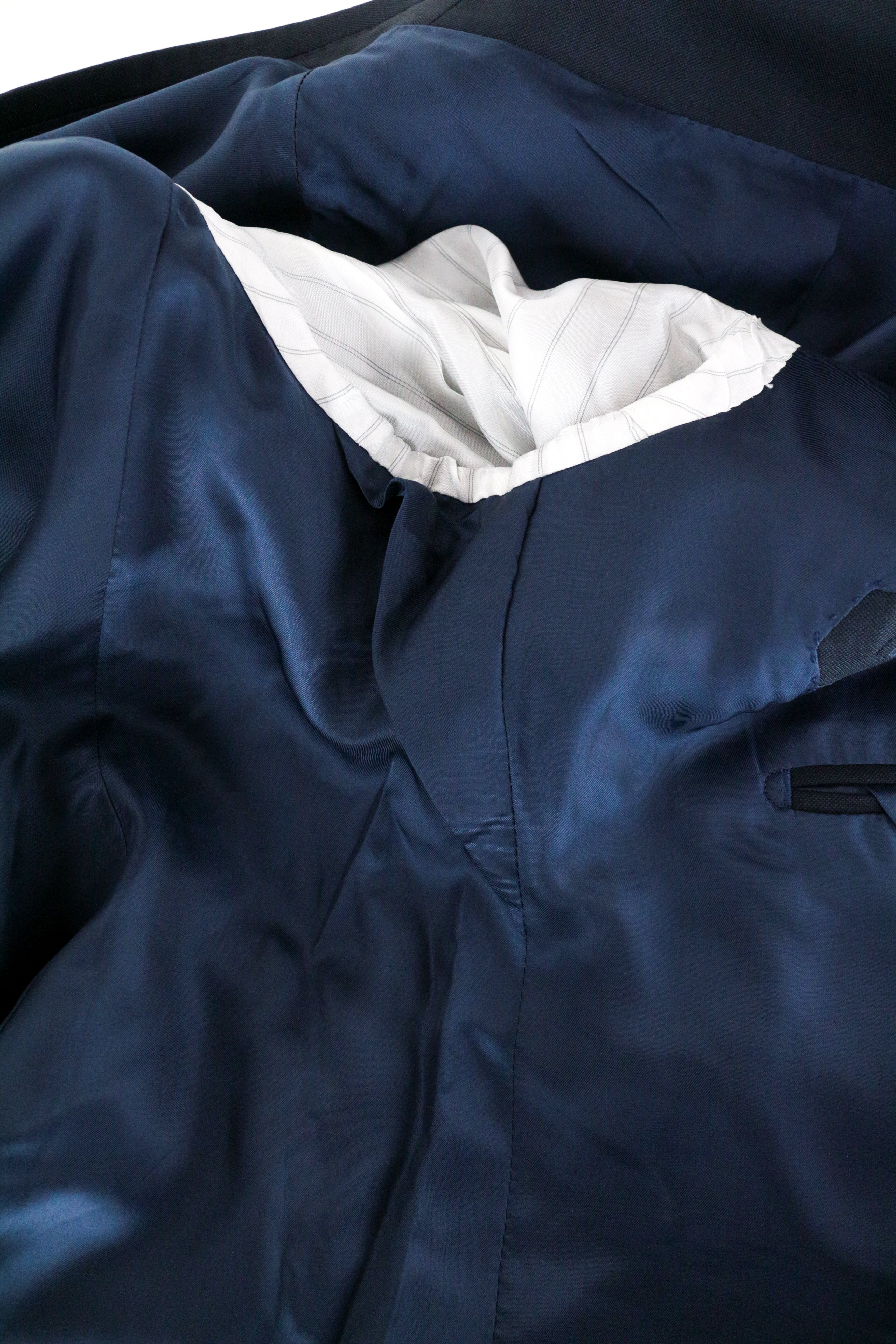 SUITSUPPLY Lazio UK52 Men's 3 Piece Blue Wool Suit Single-Breasted