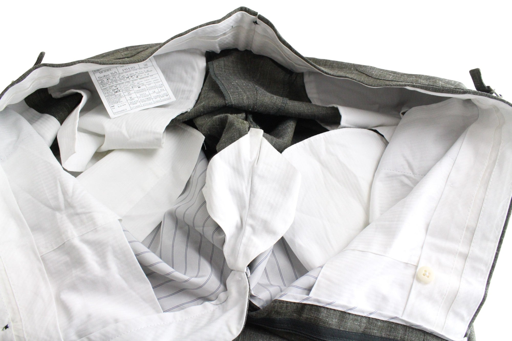 SUITSUPPLY La Spalla Men's UK46R Green Single-Breasted Wool Silk Linen 3 Piece