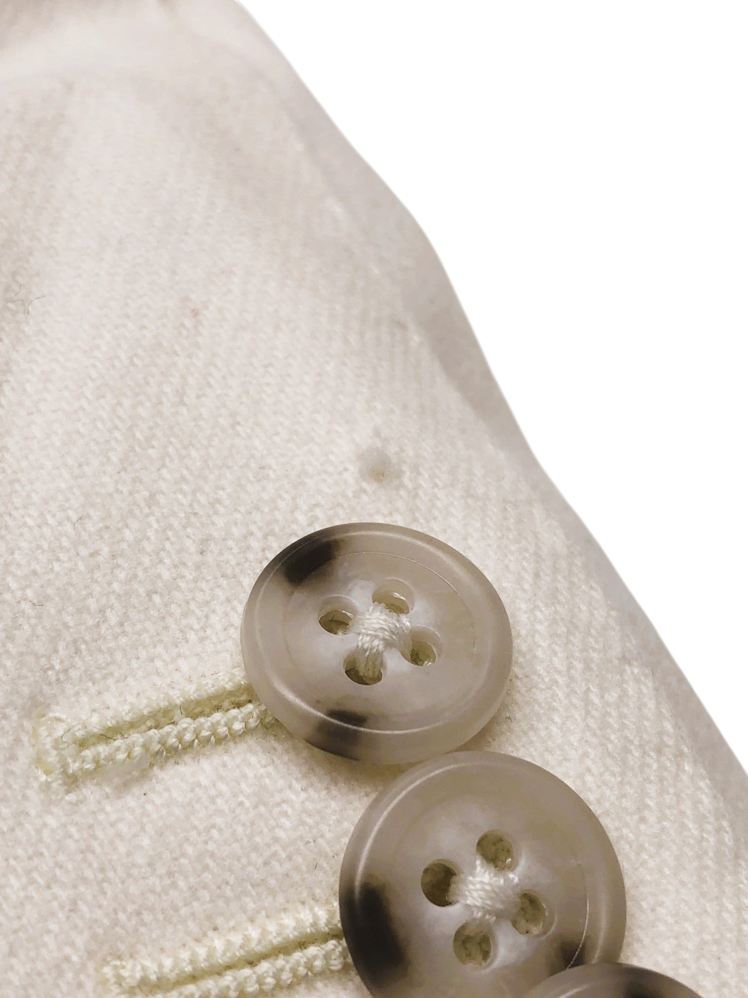 SUITSUPPLY Havana Suit UK38R Men's Off-White Wool Flannel 2-Piece Slim