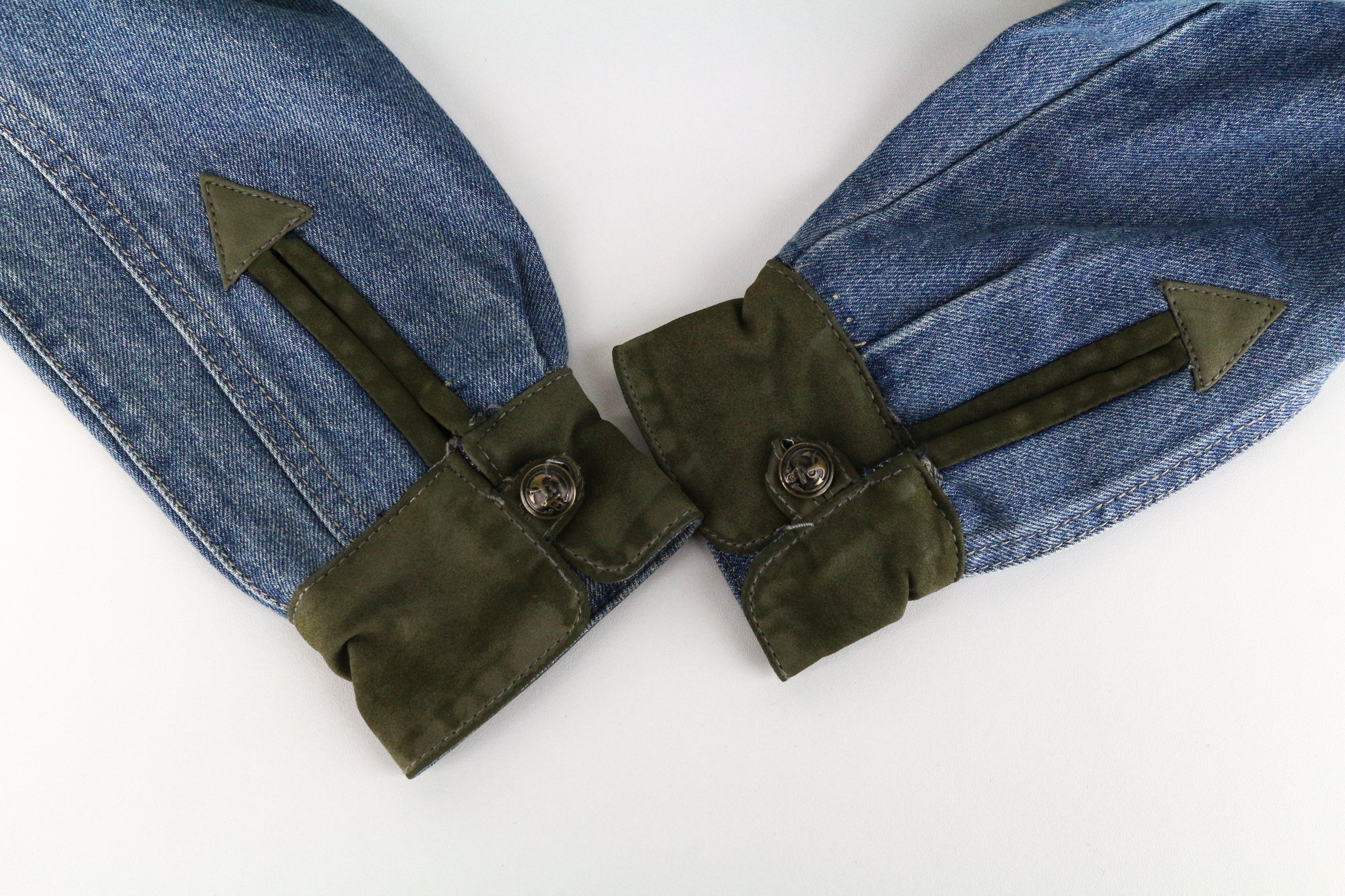 DESIGUAL Blue Denim Jacket 38 Women's Geisha Sequins Pure Cotton Washed Look