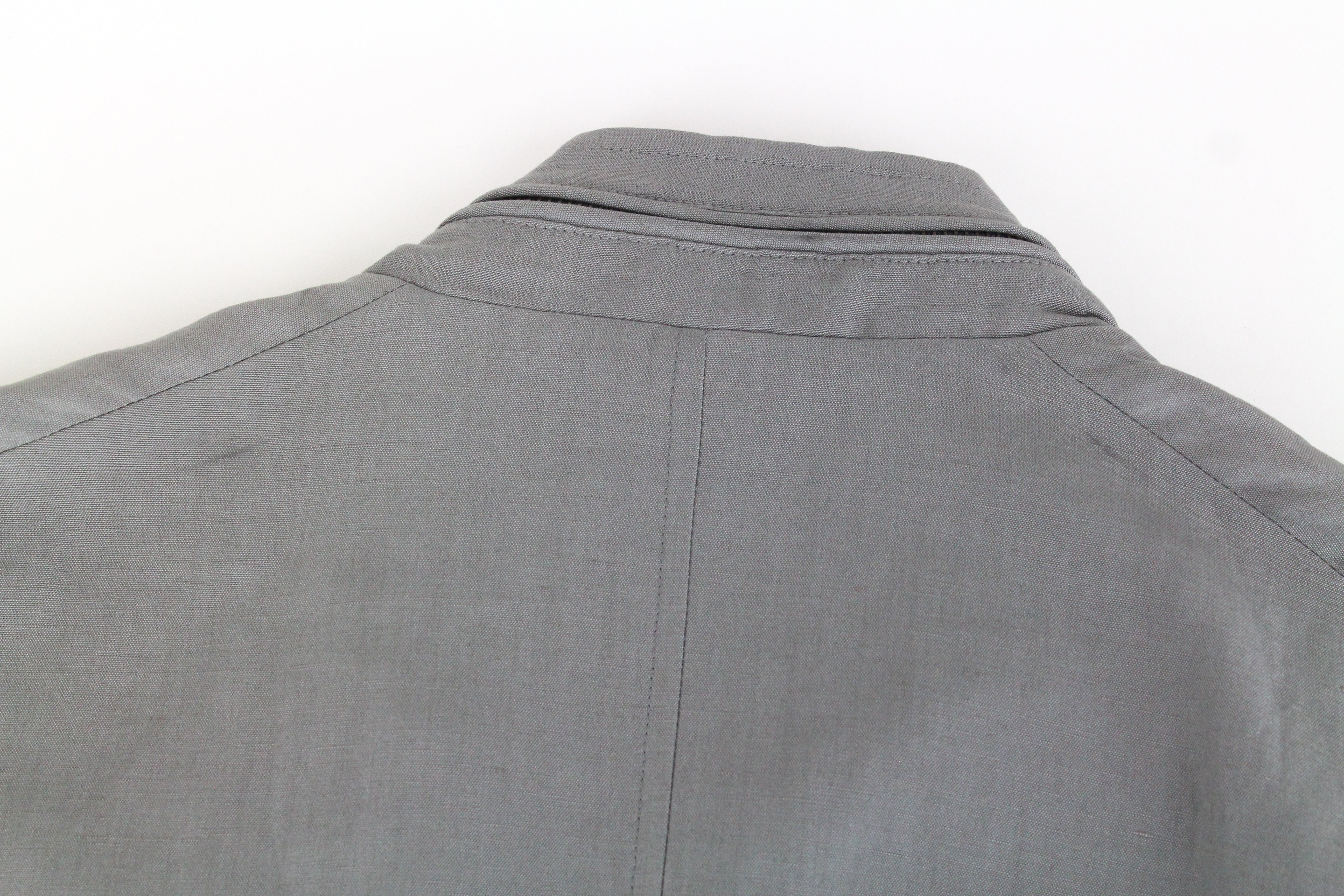 RICHMOND Men's Jacket 48 Grey Linen Lined Blazer Long Sleeved Single Breasted